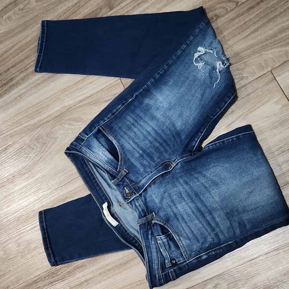 🌟KanCan Mid-Rise Distressed Stretch Blue Jeans Juniors W13